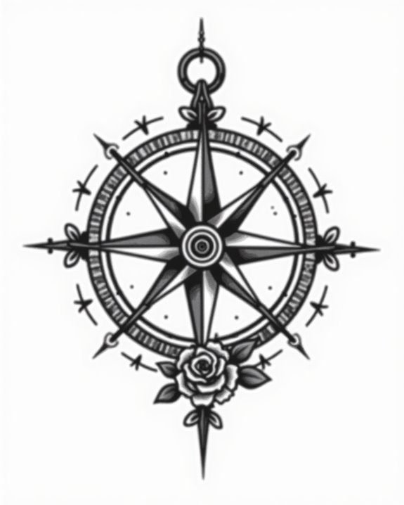 elegant floral navigation symbol