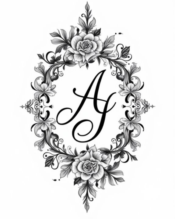 elegant floral script tattoos