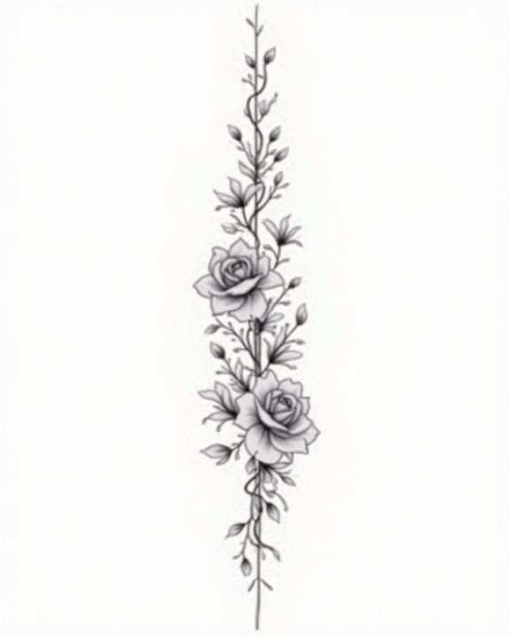 elegant floral spine design