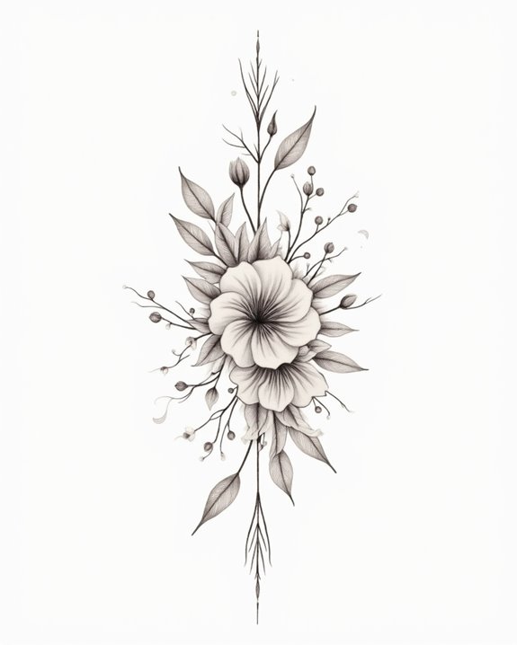elegant floral tattoo accents