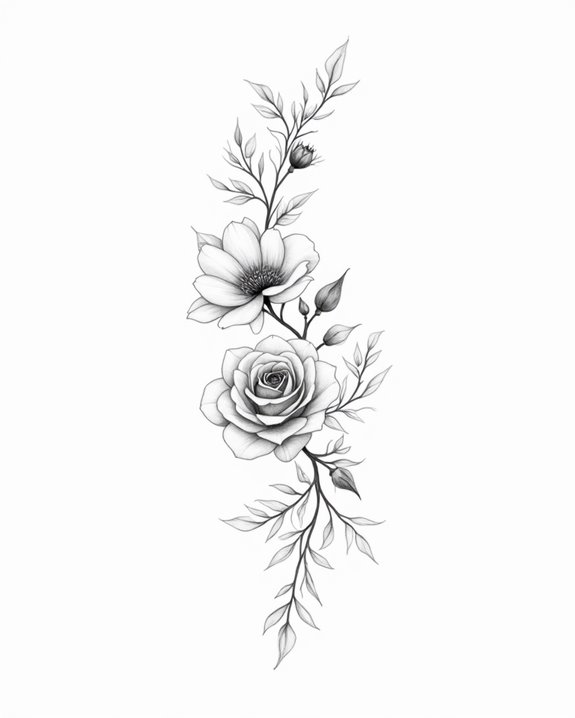 elegant floral tattoo accents