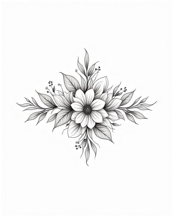 elegant floral tattoo artistry