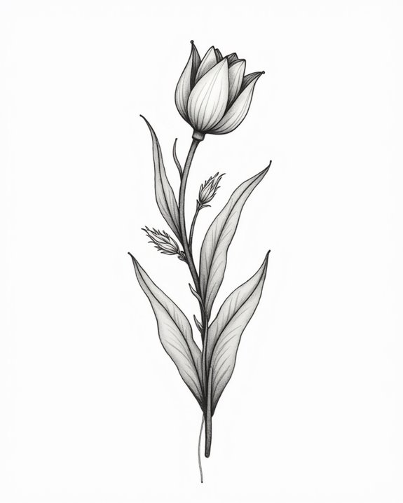 elegant floral tattoo design