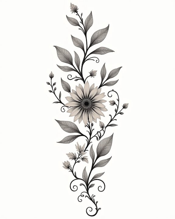 elegant floral tattoo designs