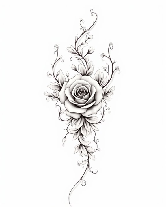 elegant floral tattoo placement