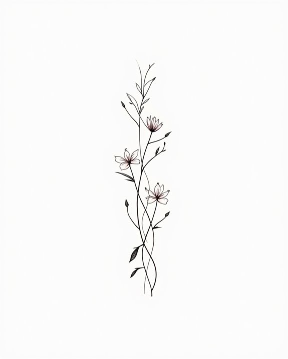 elegant floral vine tattoos