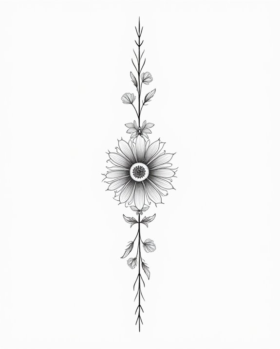 elegant floral watercolor tattoos