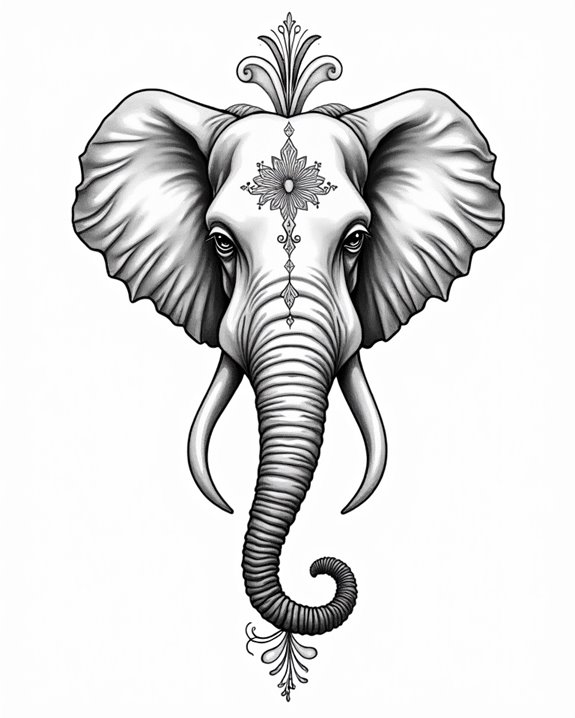elegant flowing elephant design