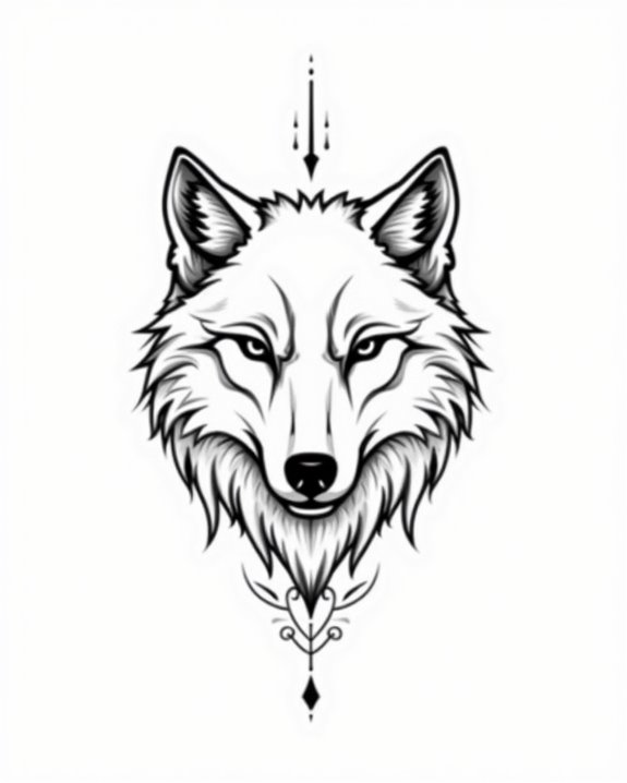 elegant flowing wolf design