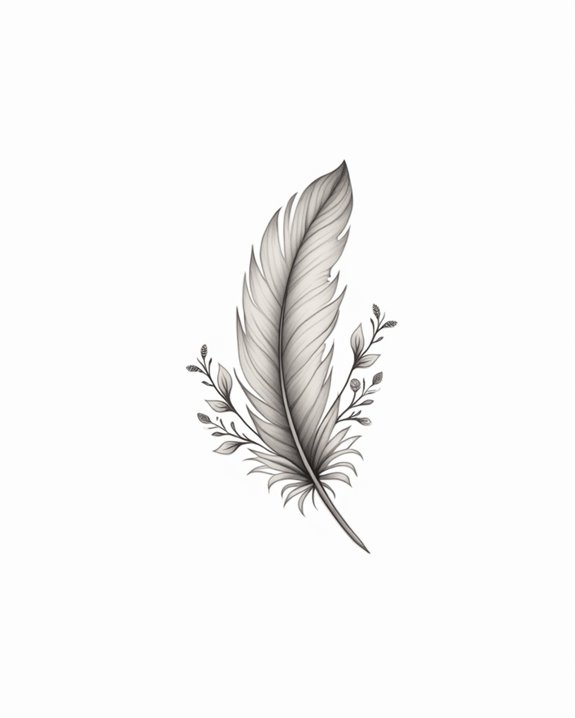 elegant freedom feather tattoos