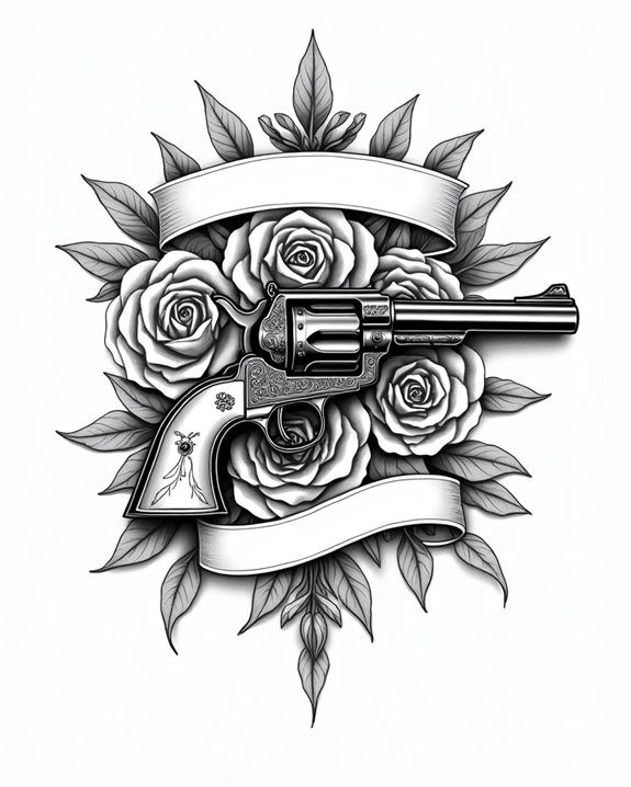 elegant gun tattoo placement