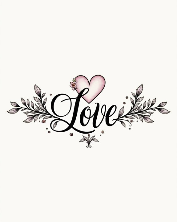 elegant heart embellished script