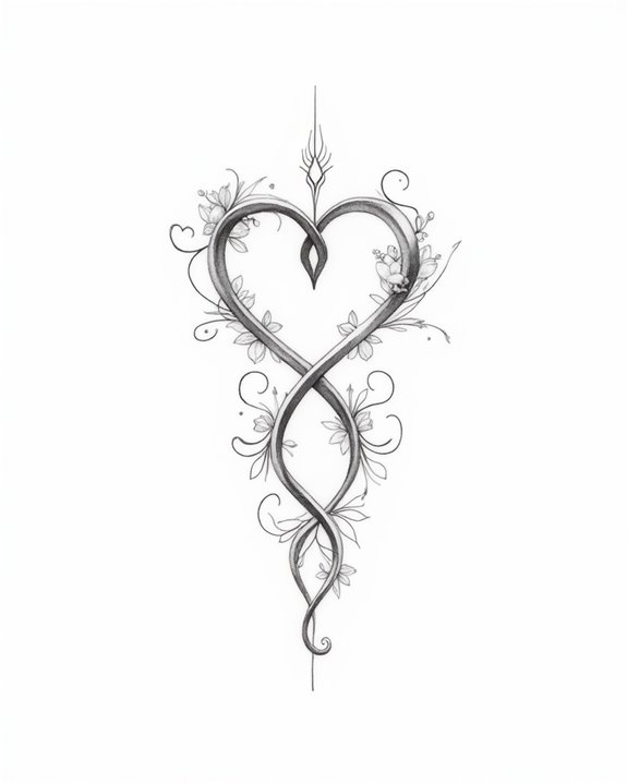 elegant heartfelt tattoo design