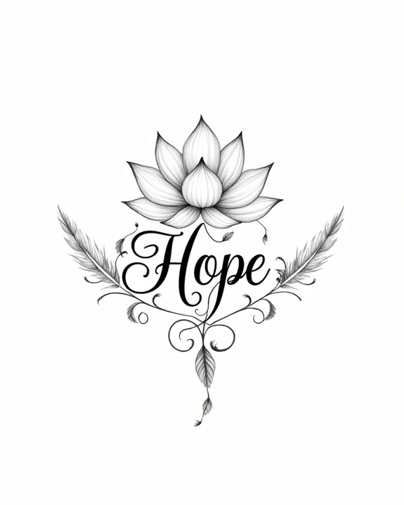 elegant hope script tattoo
