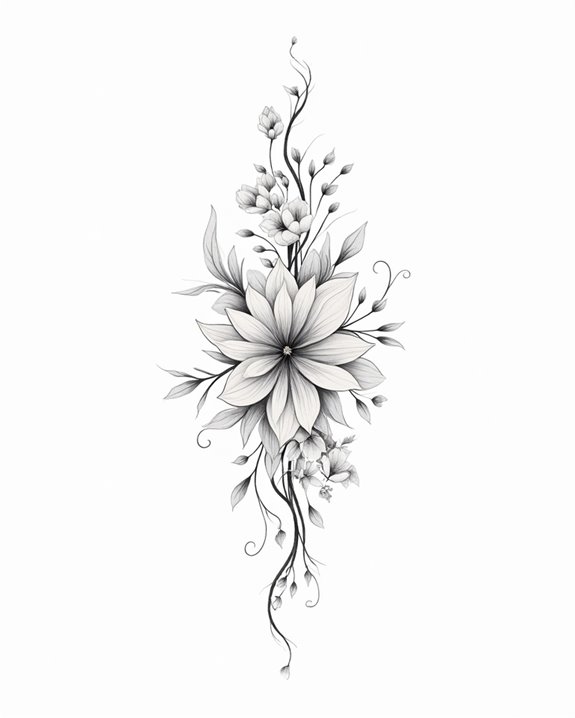 elegant interconnected name tattoos