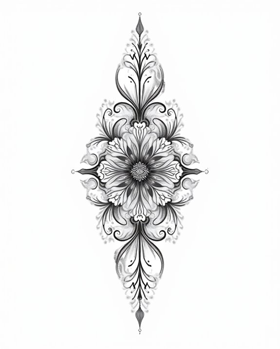 elegant lace tattoo design