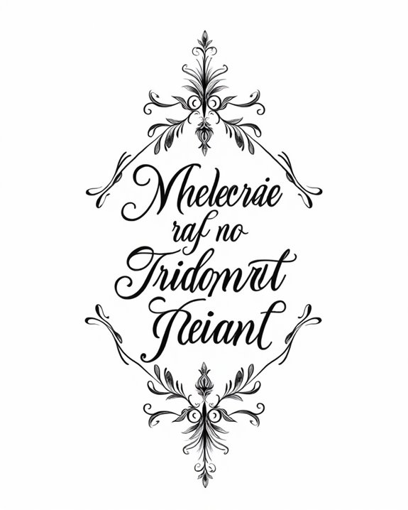 elegant literary calligraphy tattoos