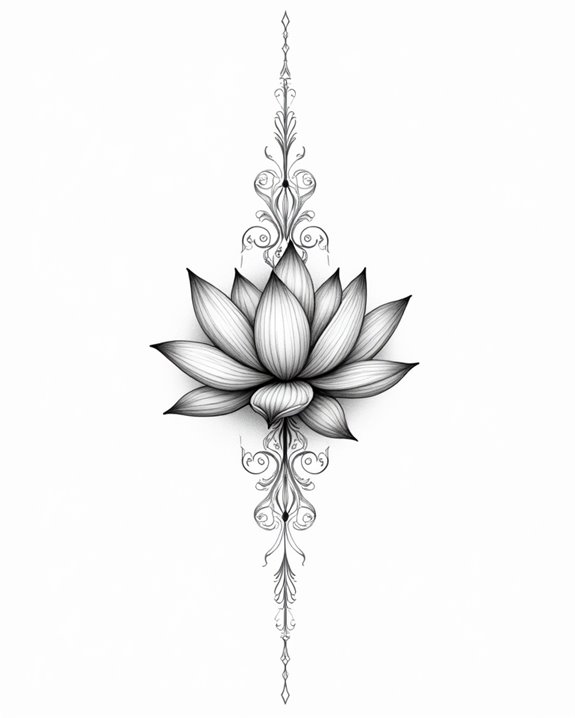 elegant lotus arm tattoo