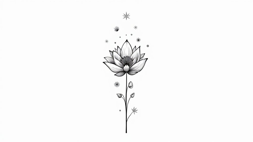 elegant lotus arm tattoos