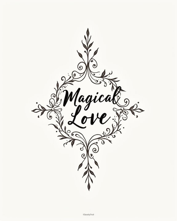 elegant love quote with flourish
