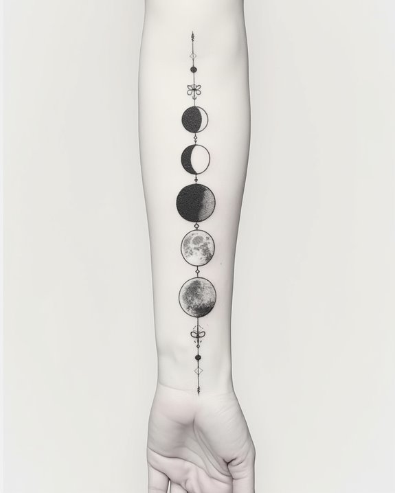 elegant lunar cycle tattoos