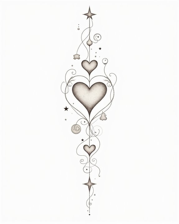 elegant minimal heart tattoo