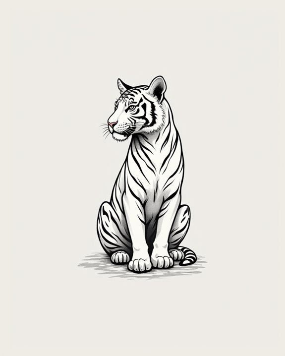elegant minimal tiger silhouette