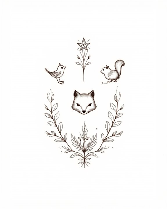 elegant minimalist animal tattoos