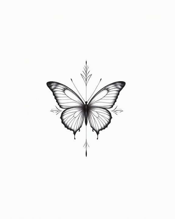elegant minimalist butterfly tattoo
