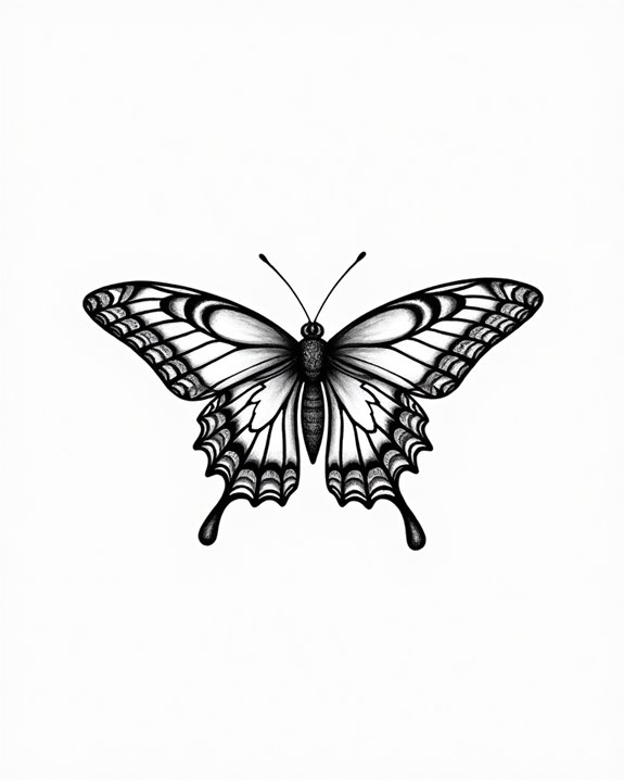 elegant minimalist butterfly tattoo