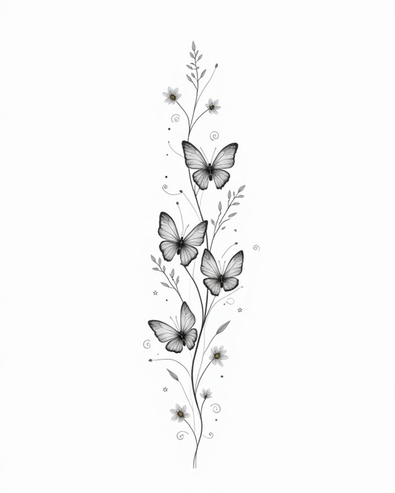 elegant minimalist butterfly tattoos
