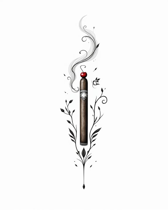 elegant minimalist cherry themed cigar
