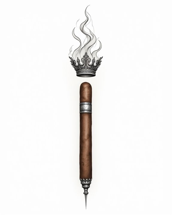 elegant minimalist cigar tattoo