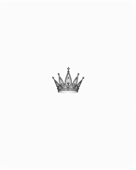 elegant minimalist crown tattoo