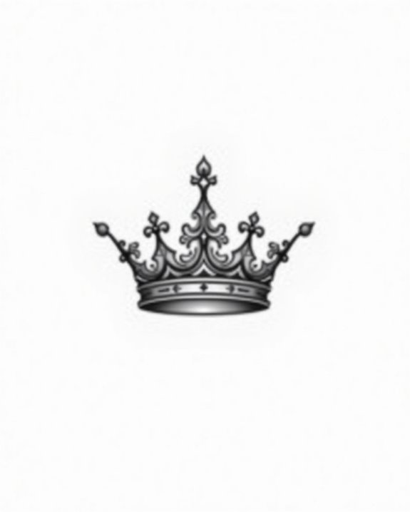 elegant minimalist crown tattoo