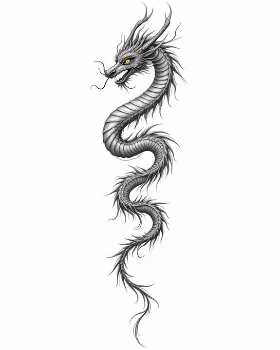 elegant minimalist dragon art