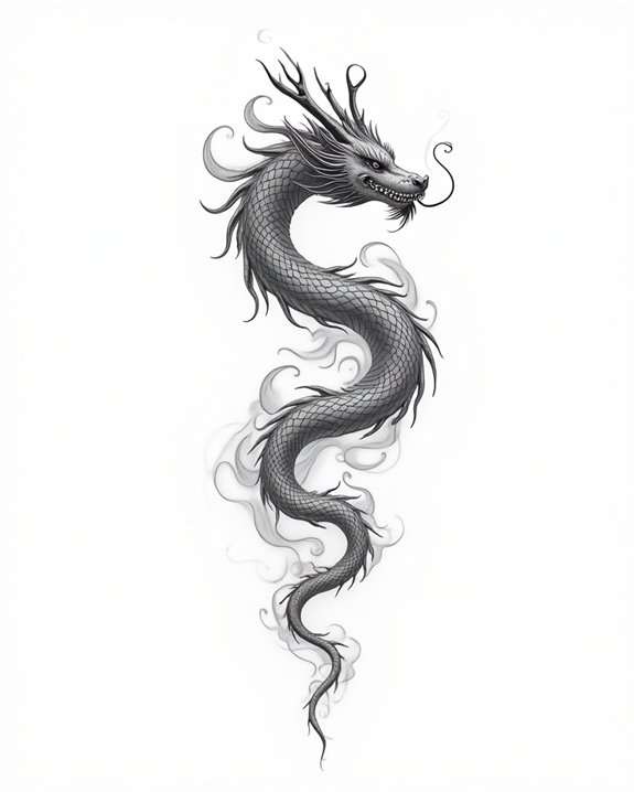 elegant minimalist dragon silhouette