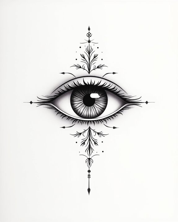 elegant minimalist eye tattoo