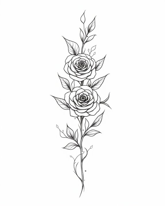 elegant minimalist floral tattoos