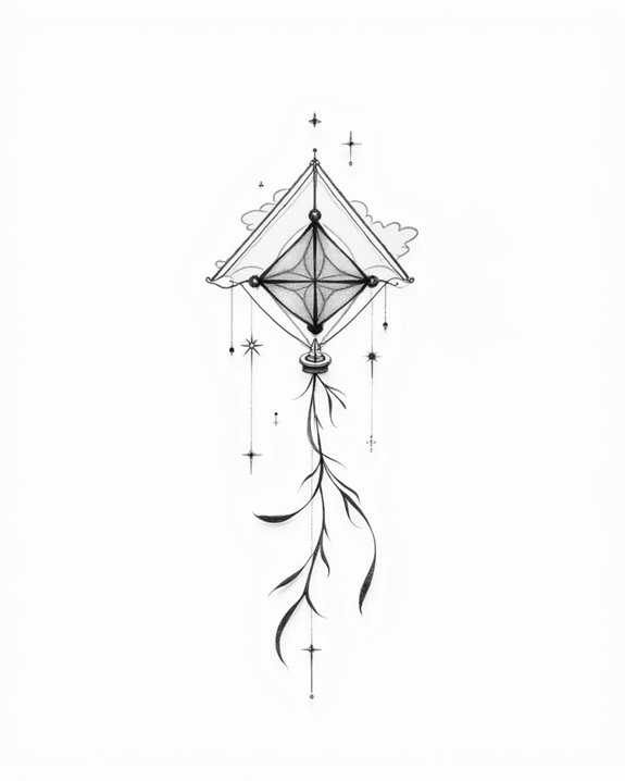 elegant minimalist flying symbols