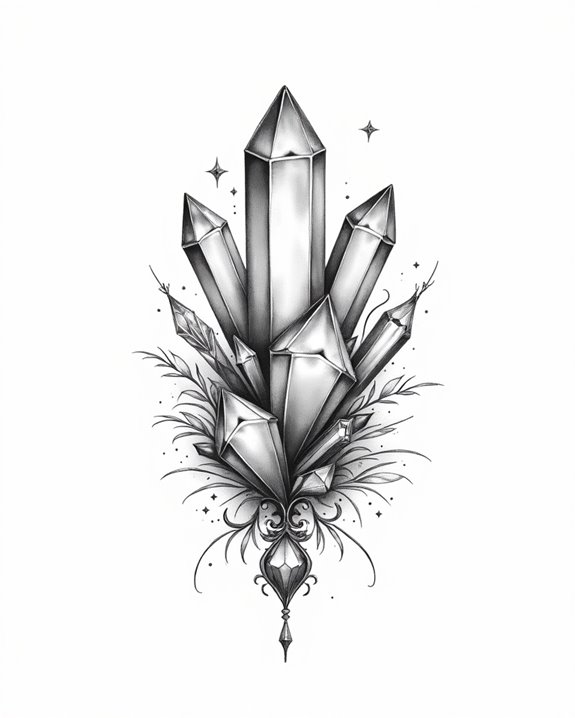 elegant minimalist gemstone tattoos