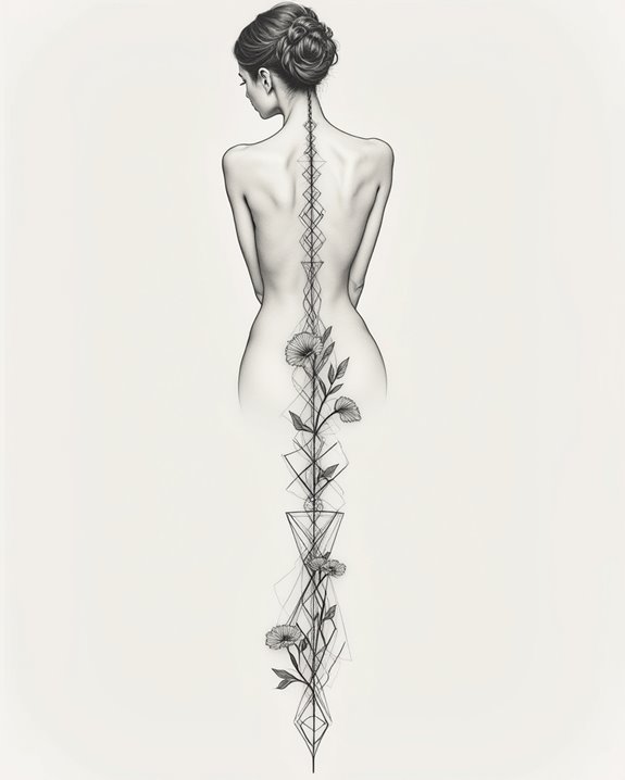 elegant minimalist geometric tattoo