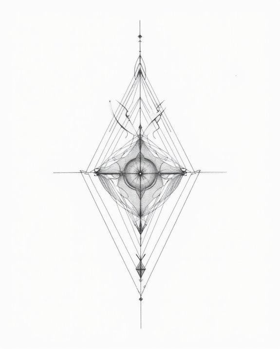 elegant minimalist geometric tattoos