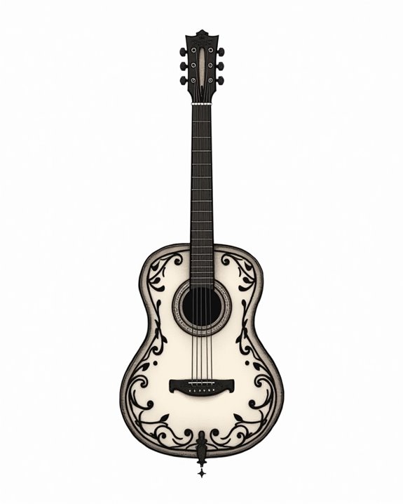 elegant minimalist guitar design