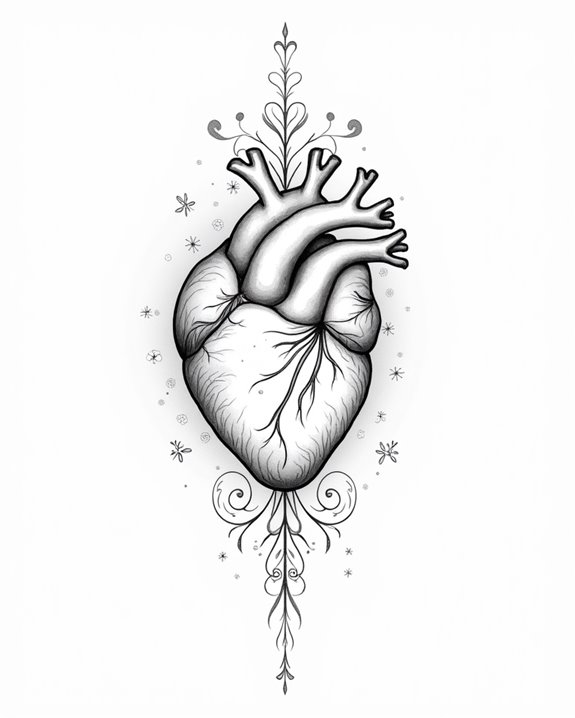 elegant minimalist heart tattoo