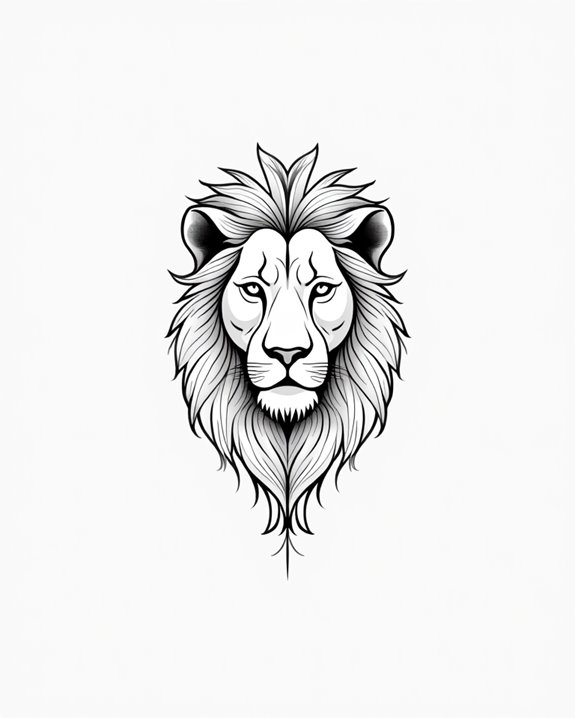 elegant minimalist lion art