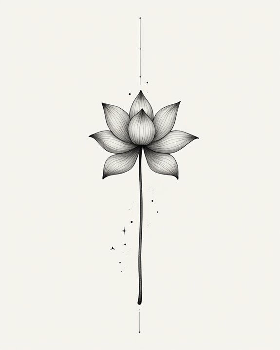 elegant minimalist lotus tattoo