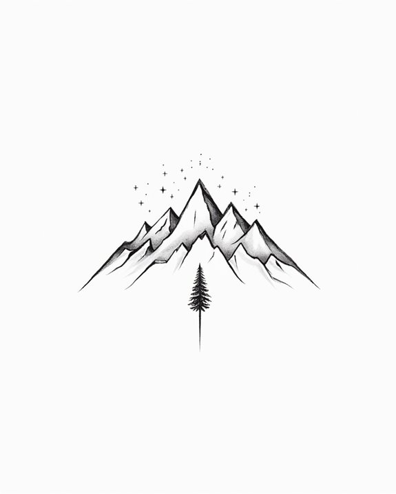 elegant minimalist mountain design
