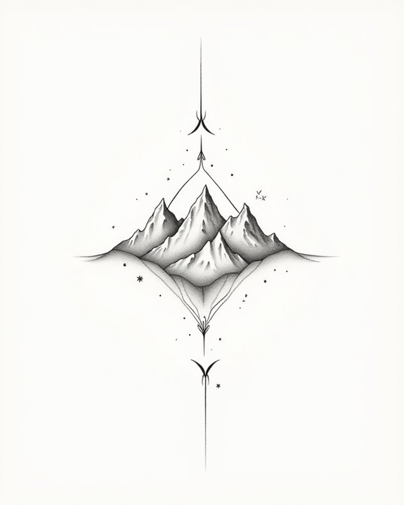 elegant minimalist mountain symbols
