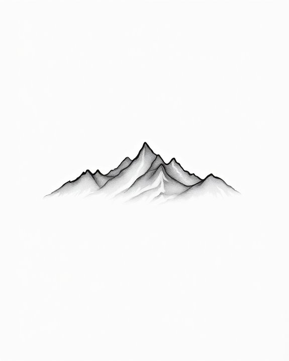 elegant minimalist mountain tattoo